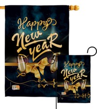 Cheerful New Year Garden Flag Winter Small Decorative Gift Yard House Banner