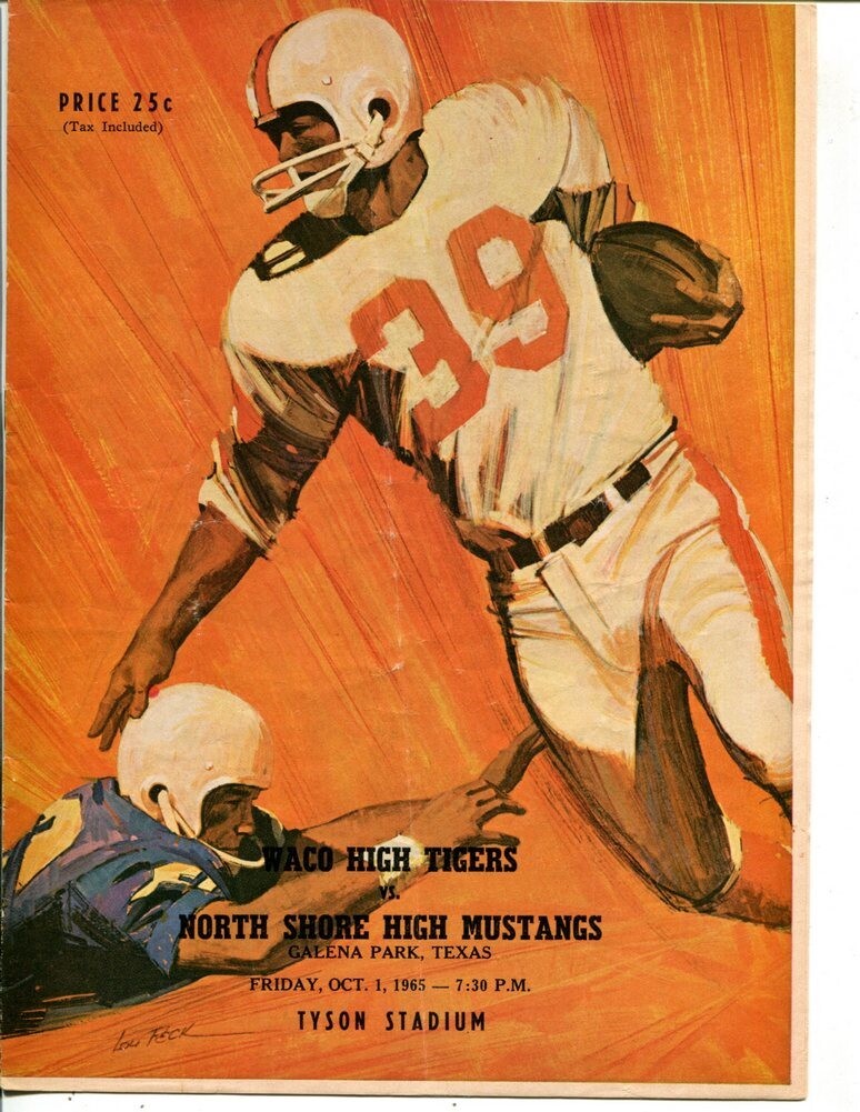 1965 Texas High School Football Program Waco High v North