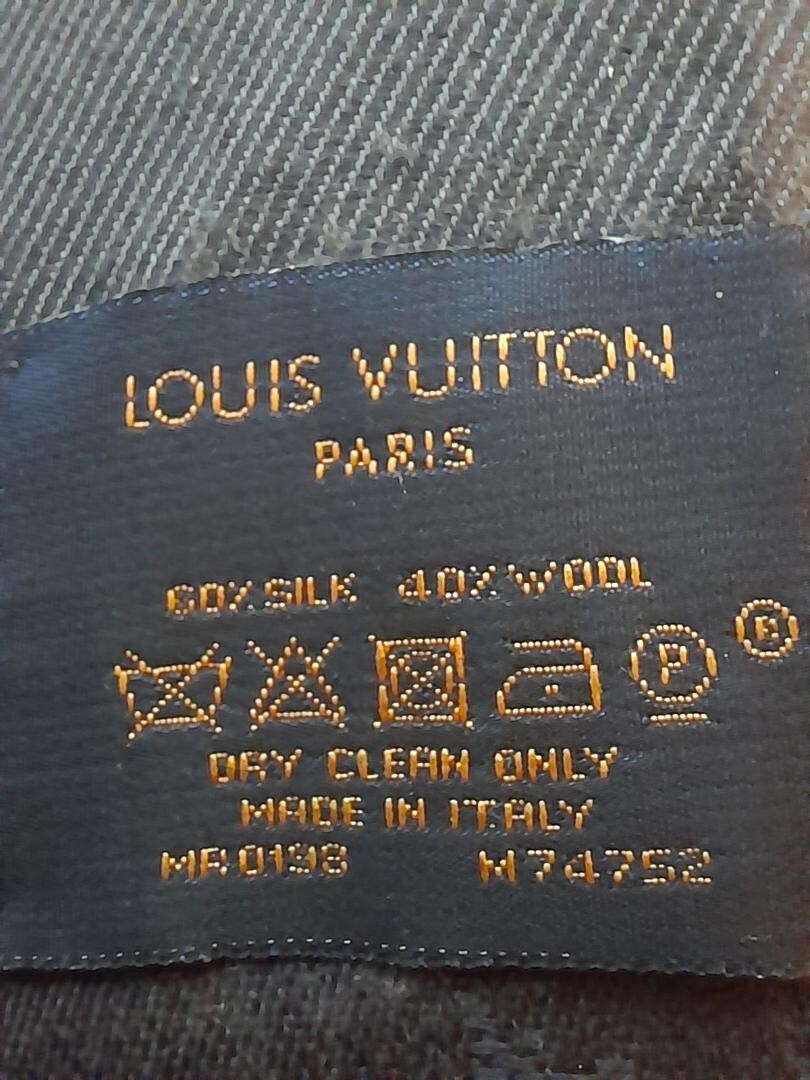 LOUIS VUITTON VINTAGE SHAWL MONOGRAM ANTHRACITE MR0198 M74752 SILK/WOOL  55X55 | eBay