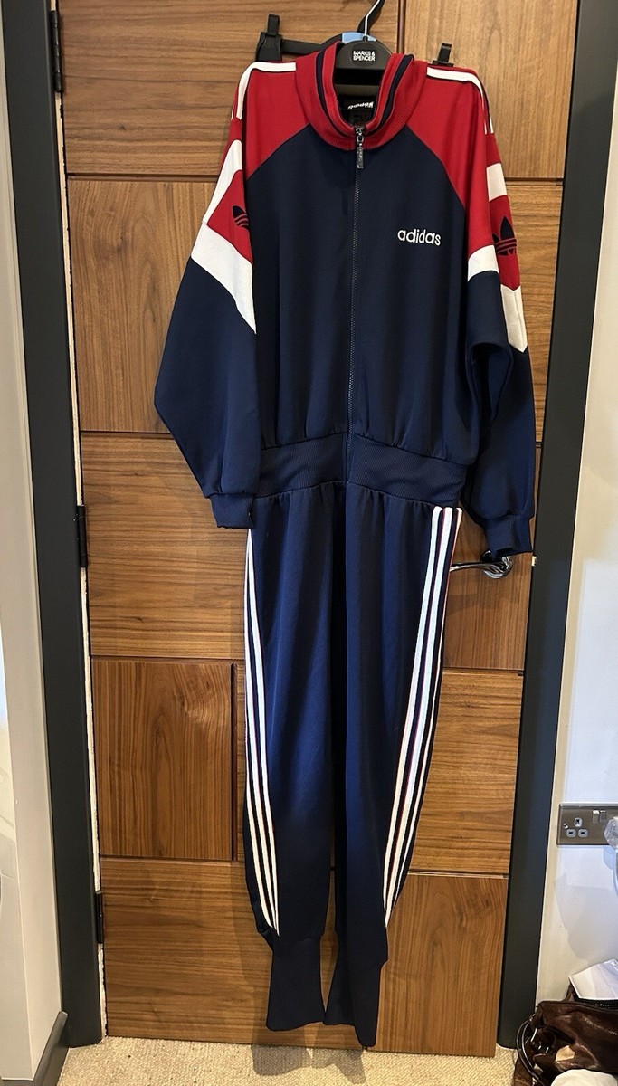 Vintage Adidas One Piece Tracksuit Jumpsuit 80s 90s Rare Retro