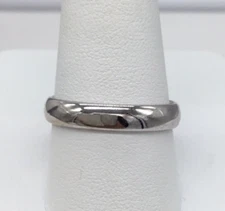 14K White Gold 1/2 Round Comfort Fit 4mm High Polished Wedding Band