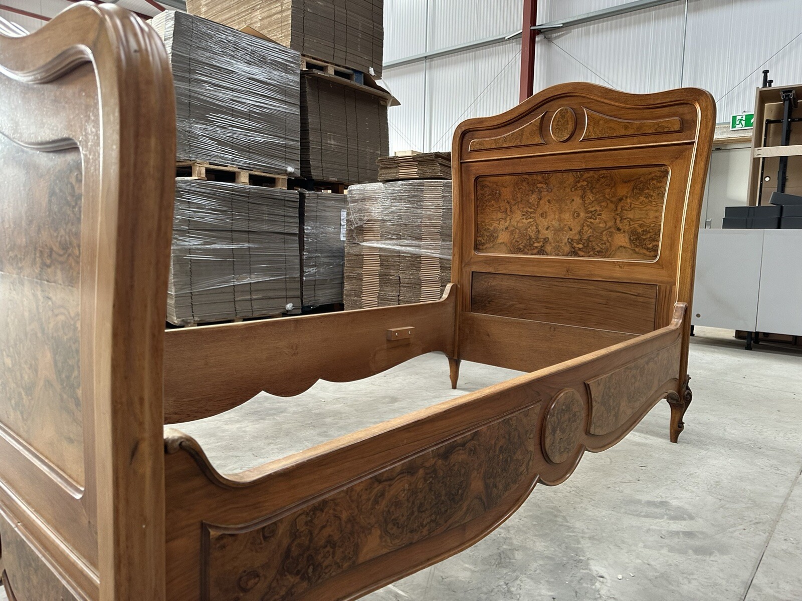 Pair of Walnut Veneer single wooden bed frames eBay