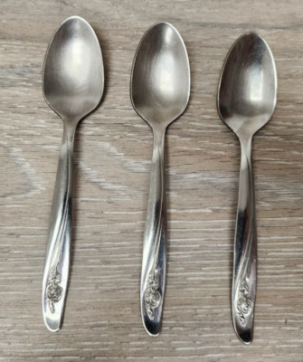 Lot Of 3 Oneida Roseanne Stainless Steel Flatware Teaspoon Spoon Spoons 6''