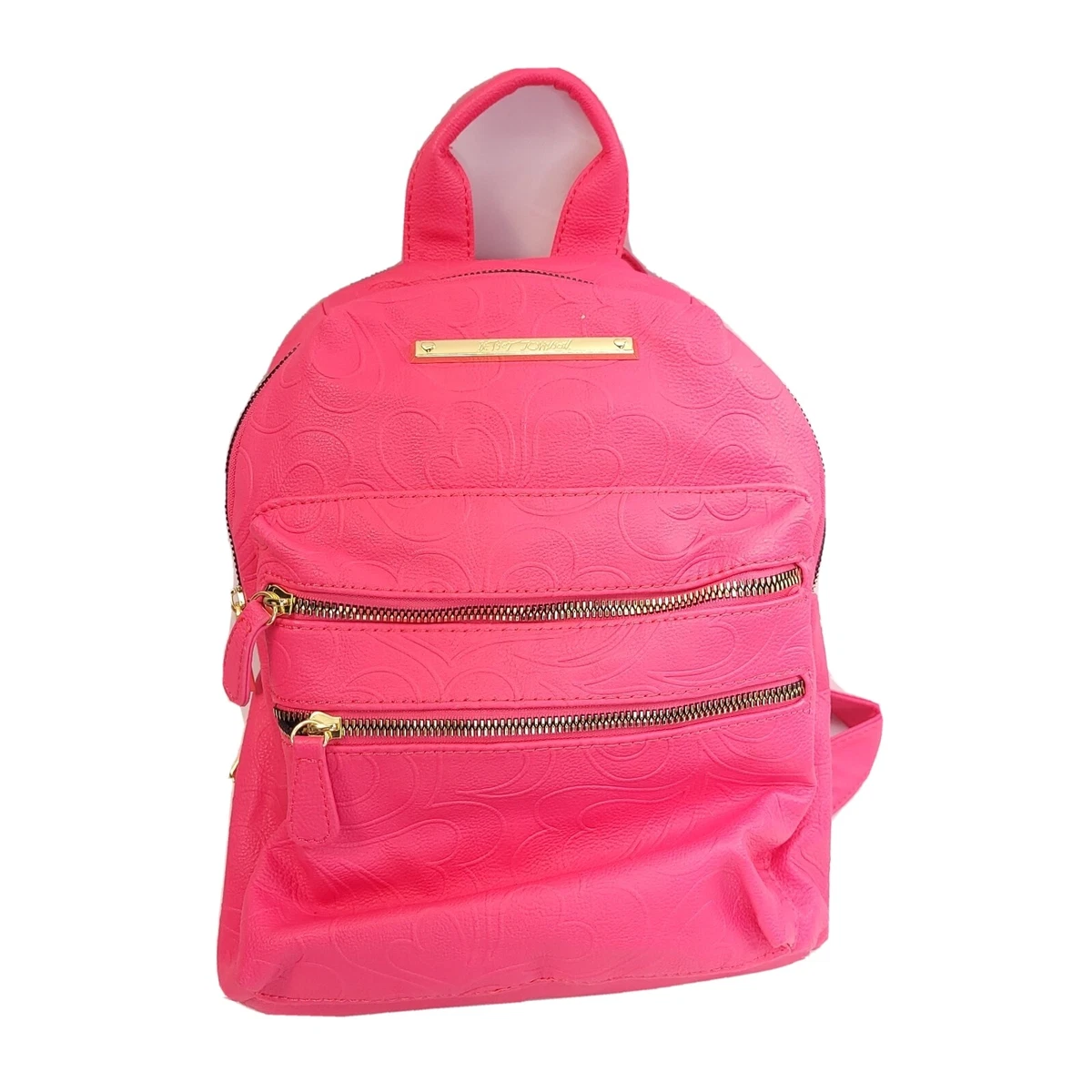 Hot pink top backpack purse