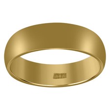 10K Yellow Gold Unisex Solid Plain Comfort Fit 6mm Wedding Band Sizes 6 - 13