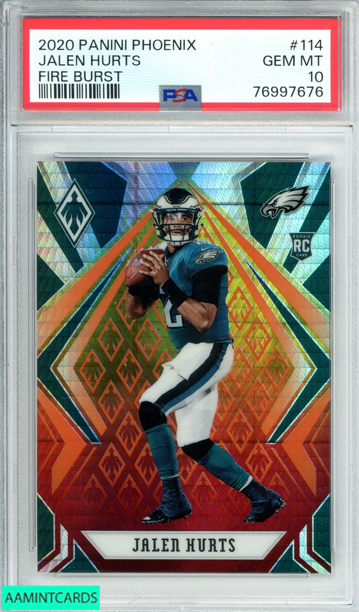 2020 PANINI PHOENIX JALEN HURTS FIRE BURST ROOKIE RC PSA 10 GEM MT