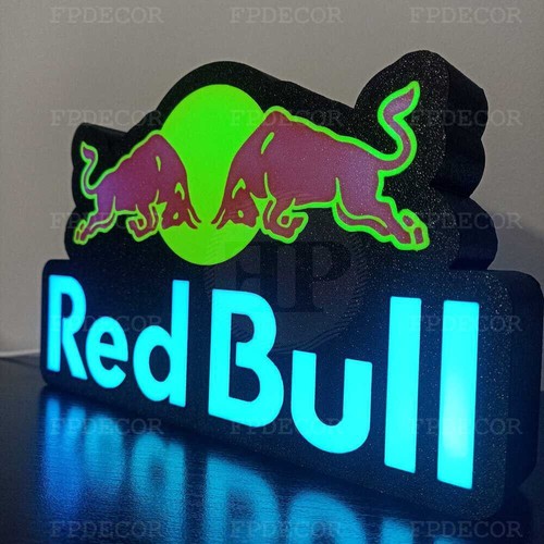 Caja de Luz LED Red Bull - Decoración de Pared USB RGB, Ventilador de Bebida Energética Regalo, Sala de Juegos - Imagen 4 de 15