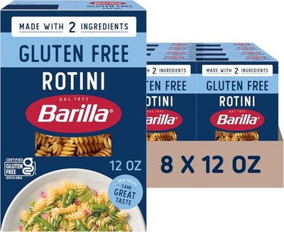 BARILLA Gluten Rotini Pasta, 12 Ounce (8 Boxes) - Non-GMO Gluten Pasta Made with