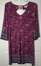 Skies Are Blue Stitch Fix Wren Knit Dress Women’s Small Magenta Blue Boho NWT