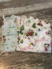 Preowned Holiday Novelty Print Women's Scrub Tops, Size M, set of 2