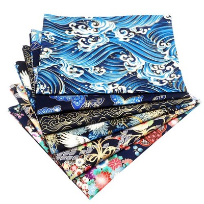 6 Pcs 20'' x 16'' Japanese Style Fabric Squares Fat Quarters Cotton Fabric Bu...
