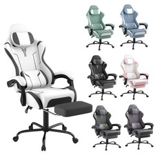 Gaming Chair with Adjustable Backrest Footrest Headrest Ergonomic Office Chair