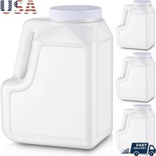 Set of 4 Plastic Storage Jugs W/ Screw Lid 1.25 Gallon Leak Proof Containers New