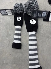 MAXFLI Vintage Style B Pom Knit Head Cover Set Driver 1 Wood Hybrid X