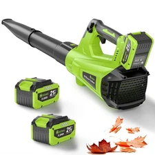 GREENER 21V LEAF BLOWER CORDLESS, 580CFM/160MPH ELECTRIC LEAF BLOWER - GREEN