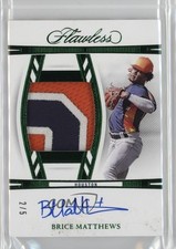 2024 Panini Flawless Draft Emerald /5 Brice Matthews #DPA-BM Patch Auto 16wc