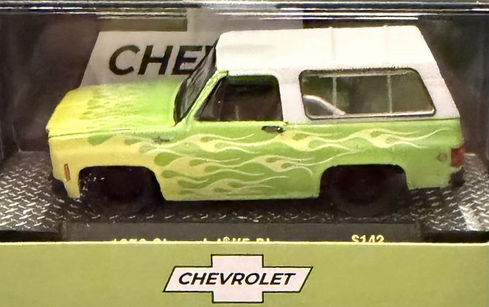 M2 Machines Cube 1973 Chevrolet K5 Blazer S142 25-66 Green With Flames 6000 PCS - Image 2 of 4