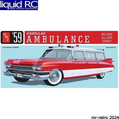 AMT 1395 1/25 1959 Cadillac Ambulance W/Gurney Plastic Model Kit