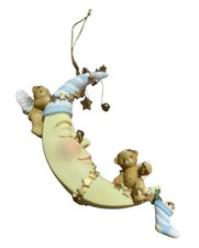 2005 CHERISHED TEDDIES BEAR ASLEEP/MOON HANGING ORNAMENT In Box Vintage