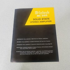 McINTOSH MC 2105 Solid State Stereo Amplifier DEALER BROCHURE Pamphlet Vtg