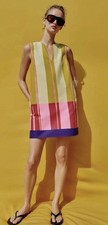 ZARA WOMAN SS26 MULTICOLORED SHORT STRIPED DRESS SIZE S 2789/318/330