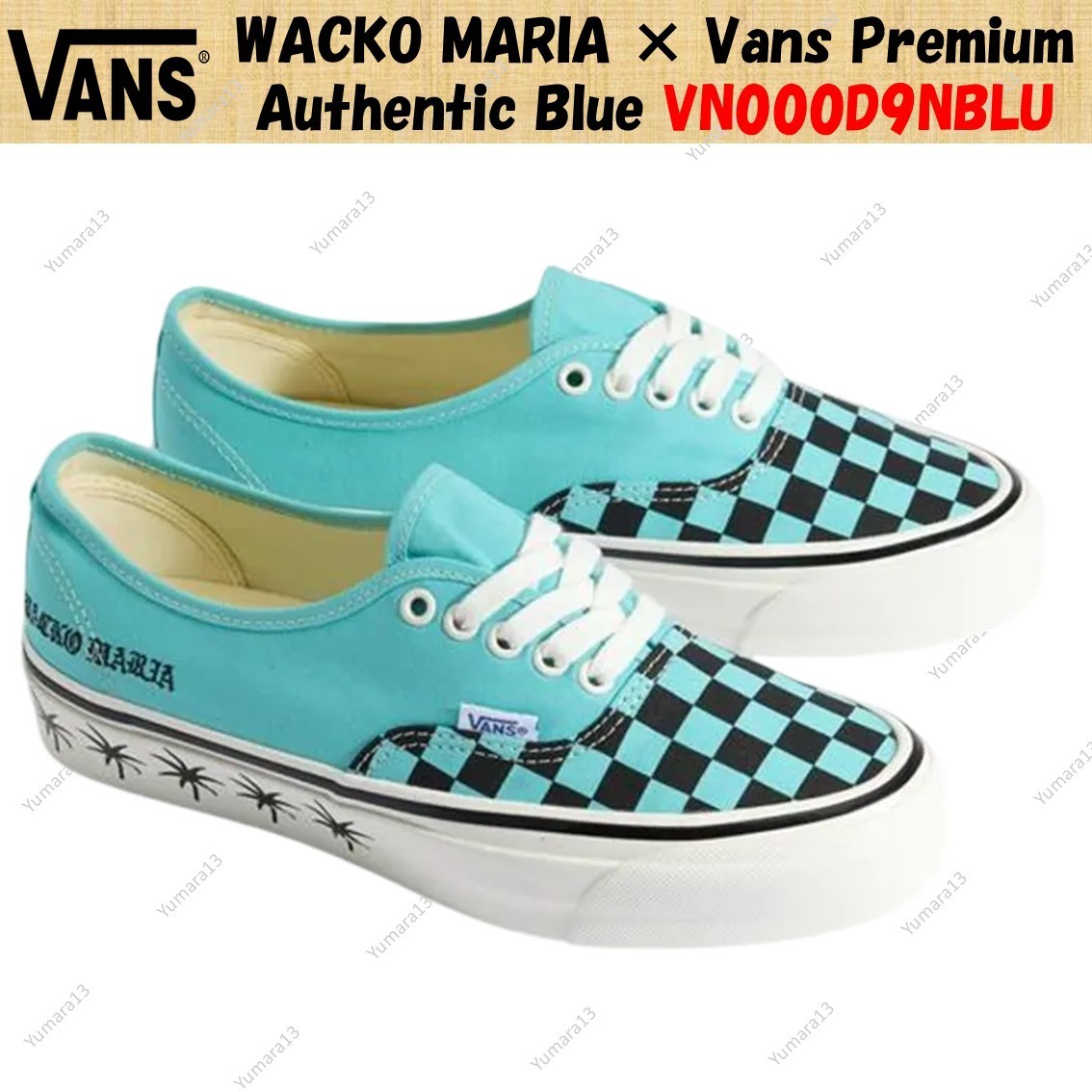WACKO MARIA × Vans Premium Authentic Blue VN000D9NBLU Men's Size