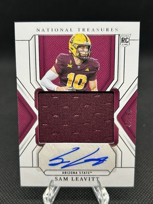 2025 NATIONAL TREASURES COLLEGIATE SAM LEAVITT PATCH AUTO 21/99 RC ROOKIE
