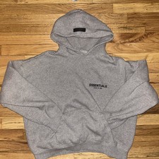 Large Essentials Fear Of God Dark Oatmeal Hoodie SS22