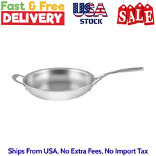 Demeyere Atlantis 11inch, 18/10 Stainless Steel, Proline Fry Pan W/Helper Handle