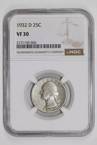 1932-D WASHINGTON QUARTER NGC VF30