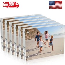 4X6 Acrylic Picture Frames 6 Pack, 20 Thicker Block, Clear Picture Frames