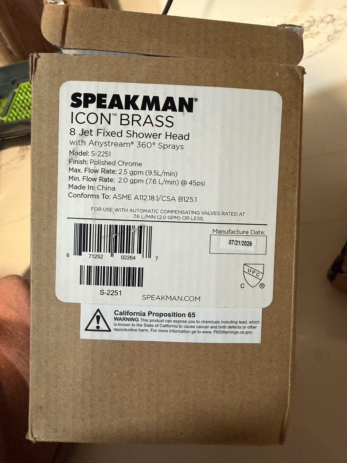 Speakman S-2251 Signature Icon Anystream Adjustable High Pre