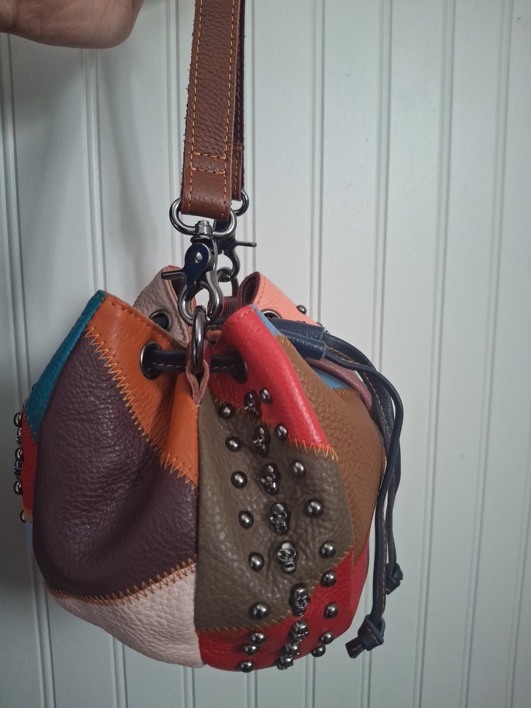 Ameri Leather Colorful Patchwork  Drawstring Pouc… - image 23