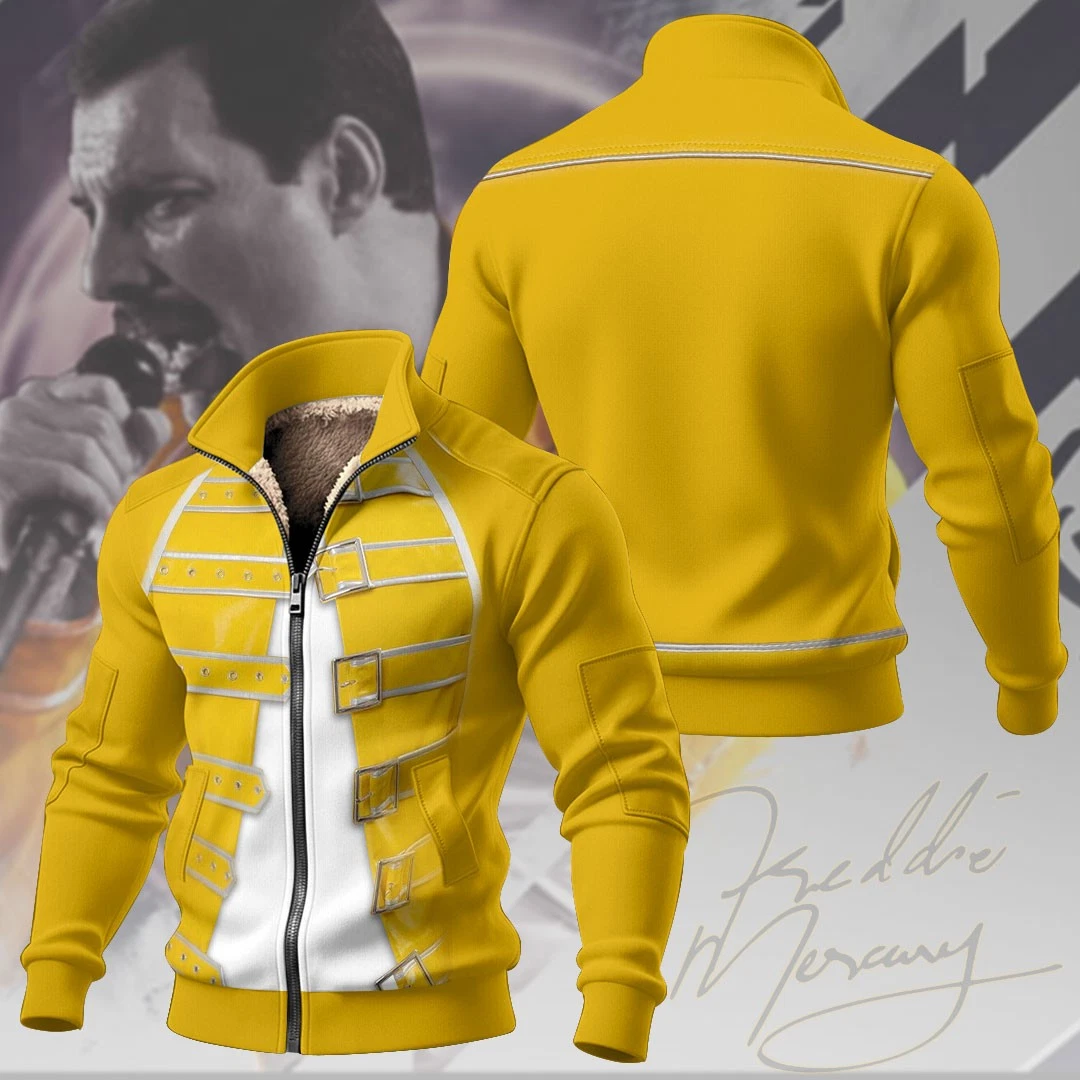 For Men Women Freddie Mercury Thick Knit Fleece Jacket New image 1