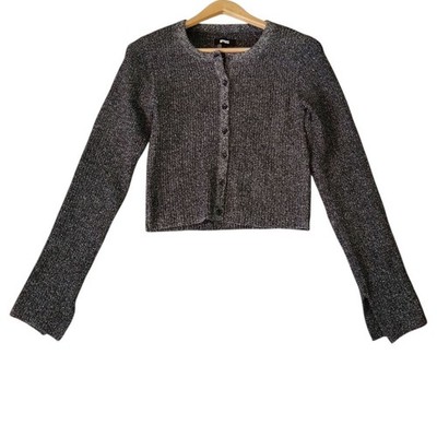 Apparis Brittney Ribbed Cardigan Women's L Sweater Preppy Grunge Classic Y2K