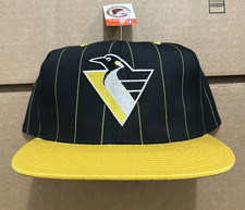 NWT Vintage Pittsburgh Penguins Snapback Hat Pinstripe Robo Logo Lemieux NHL