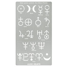 Aleks Melnyk No.413 Metal Stencil, Solar System Symbols, Sun, Moon, Planets,...