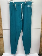 NWT PINK VS High Waist Full Length Campus Jogger Pant W/Drawstring Size Med