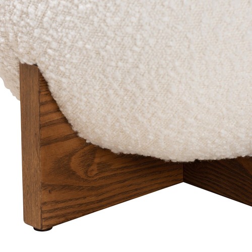Baxton Studio Fisk Fabric Footstool Ottoman Cream/Walnut Brown (233-13324-HiT) - Picture 3 of 8