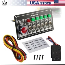 LR Racing Switch Panel Ignition Engine Start 6 Switch & Lights Switch Panel BK