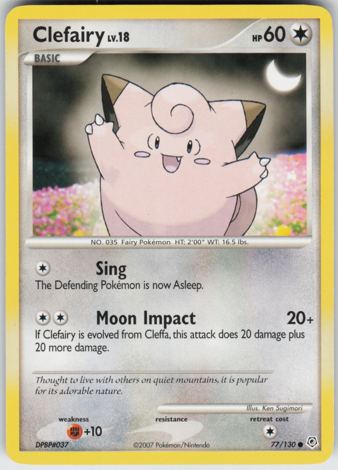 Played Clefairy 77/130 Diamond and Pearl Common
