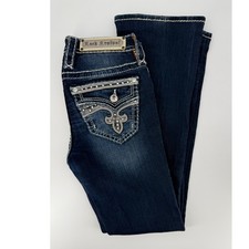 Rock Revival Jeans Womens 25 Blue Yui Mid-Ris...
