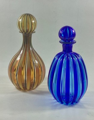 MURANO GLASS  FLASKS SIGNED OGGETTI VALENTINA .. Barovier Venini Gio Ponti era  