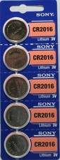 Sony Lithium Size CR2016 3v Batteries 5 Pack