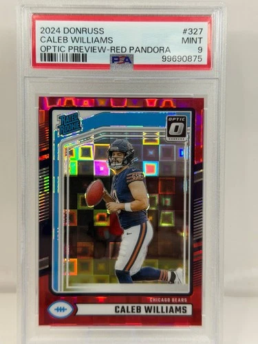 2024 Panini Donruss Caleb Williams #327 Optic Preview Red Pandora Prizm PSA 9