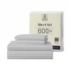 Kotton Culture Striped Cotton Sheets 4 Piece 100 Egyptian Cotton 600 Thread