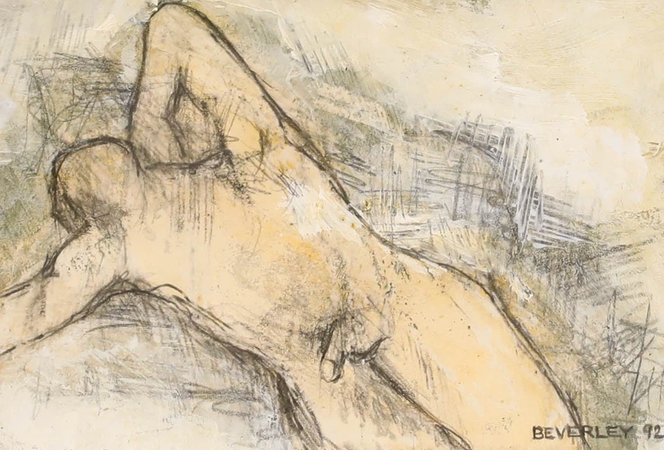 Beverley Peter Meyers (1949-2016) - 1992 medios mixtos, desnudo masculino Foto 2 de 4