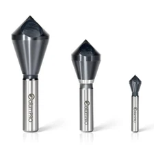 3PCS Cobalt Single-End Countersink Chamfer Tool Set -TiAlN Coated Heavy-Duty ...