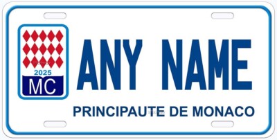 Monaco MC EU Any Name Personalized Novelty Car License Plate