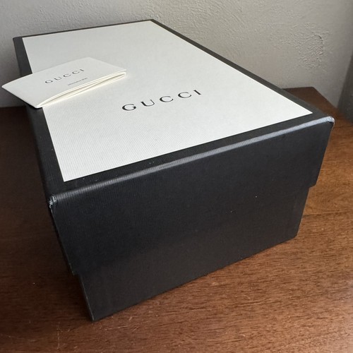 GUCCI Empty Shoe Box Black & White 14.5" x 8.25" x 5" w card - Picture 3 of 5